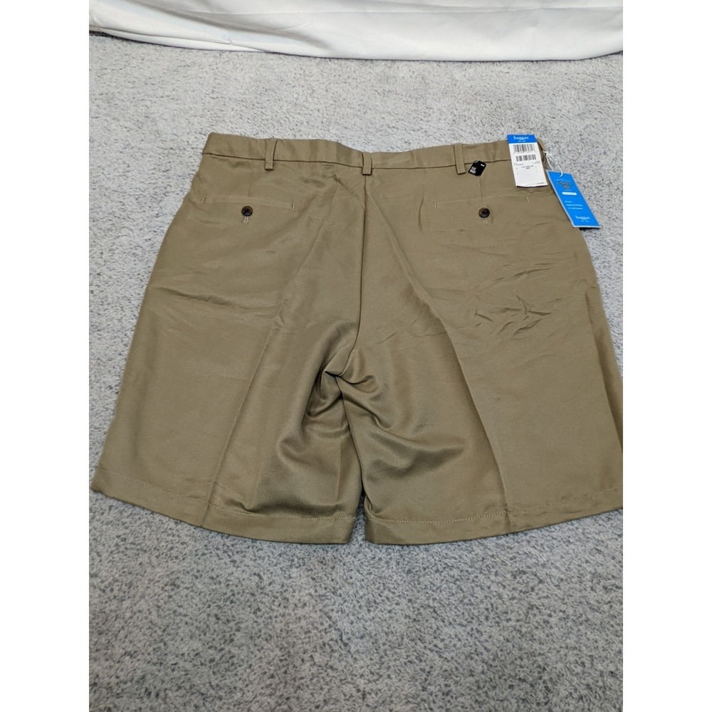 Haggar Cool 18 Gab Golf Shorts Dress Khaki Beige‎ Flat Front Mens 40 Preppy NWT - Picture 10 of 13